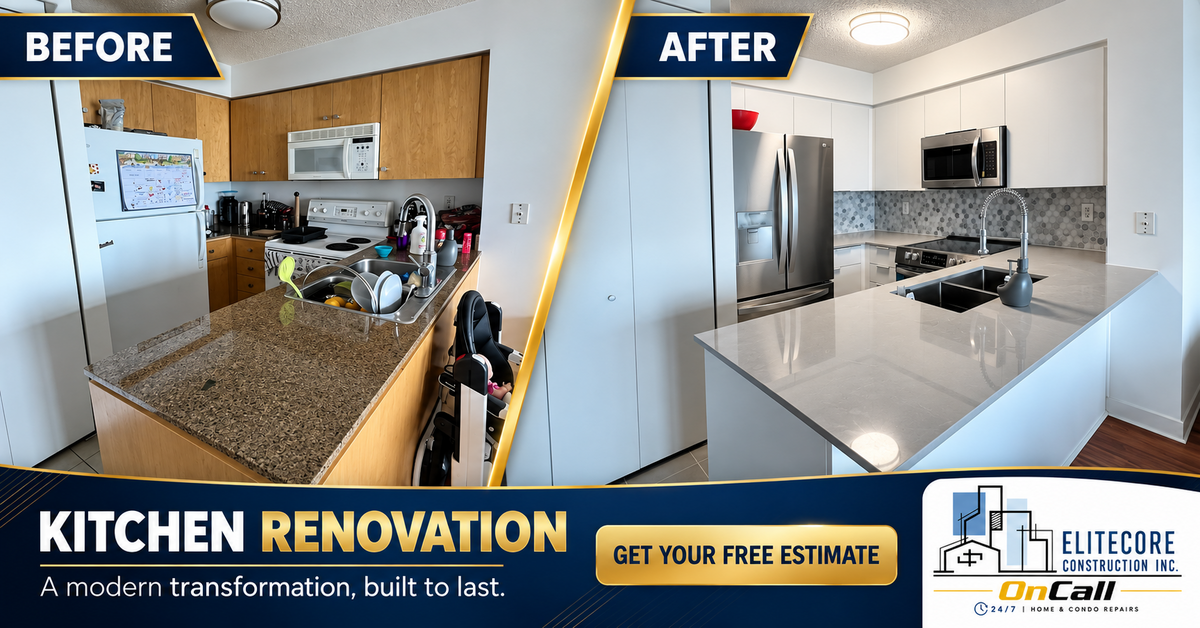 Kitchen renovation before and after